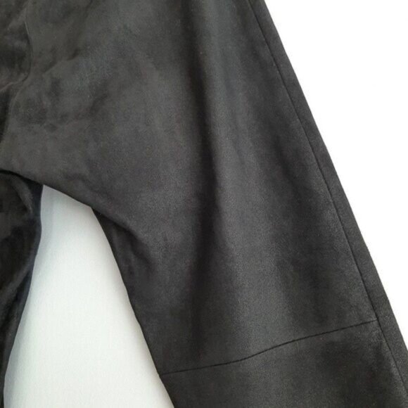Suede Hi-rise Crop Soft Jogger Leggings Black Sz S Flawed - Picture 11 of 12